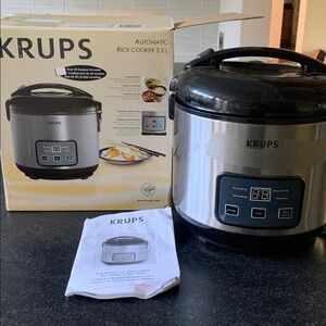 Krups Automatic 3 in 1 Rice Cooker: Rice, Steamer & Slow Cooker